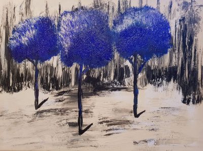 Bäume in blau…nach Vorlage