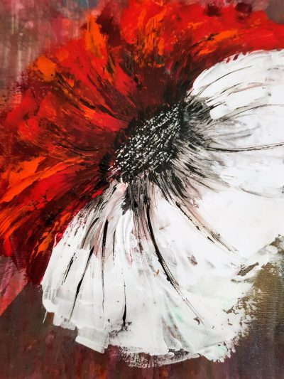 Mohnblume, rot/weiß abstrakt…verkauft