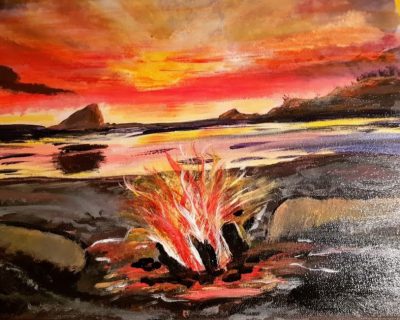 Lagerfeuer am Strand….50×40