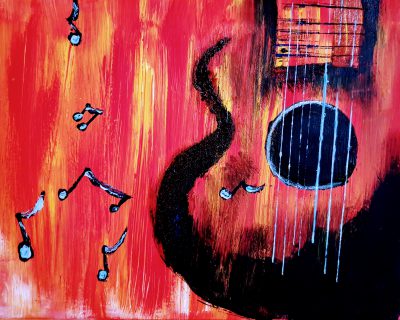Gitarre,abstrakt..50 ×40…( verkauft)