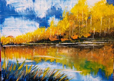 Bäume am Wasser….40×30