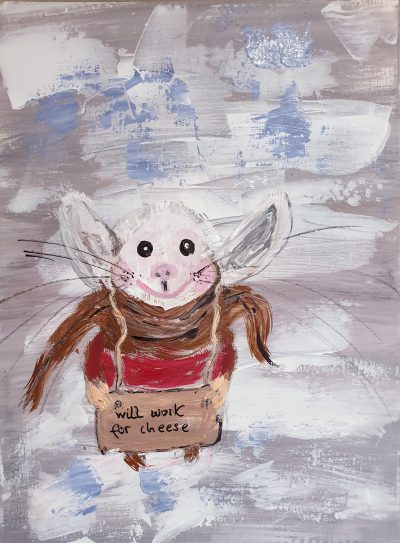 Arbeitslos Maus ….30×40