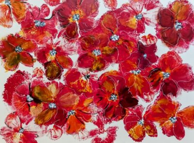 Abstrakte Blumen..Acryl 80×60verkauft