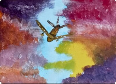 Guten Flug ..40×30..verkauft ,auf Wunsch nochmals zu malen