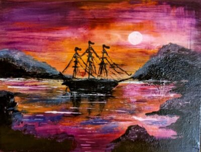 Segelboot 40×30