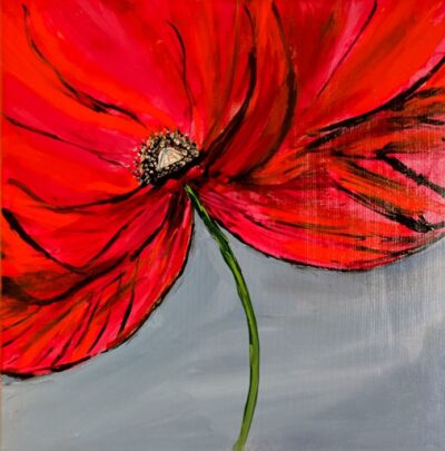 Mohnblume 50×50, verkauft