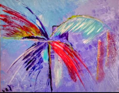 Bunte Federnstrauß….50×40