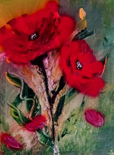 Abstrakte Mohnblumen 30×40
