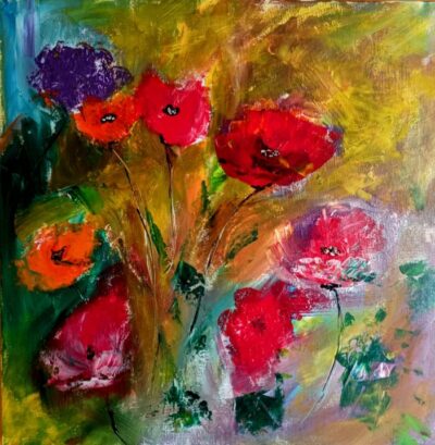Blumen 50×50 abstrakt verkauft