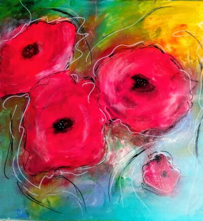 Marion Winants - Mohnblumen 50×50